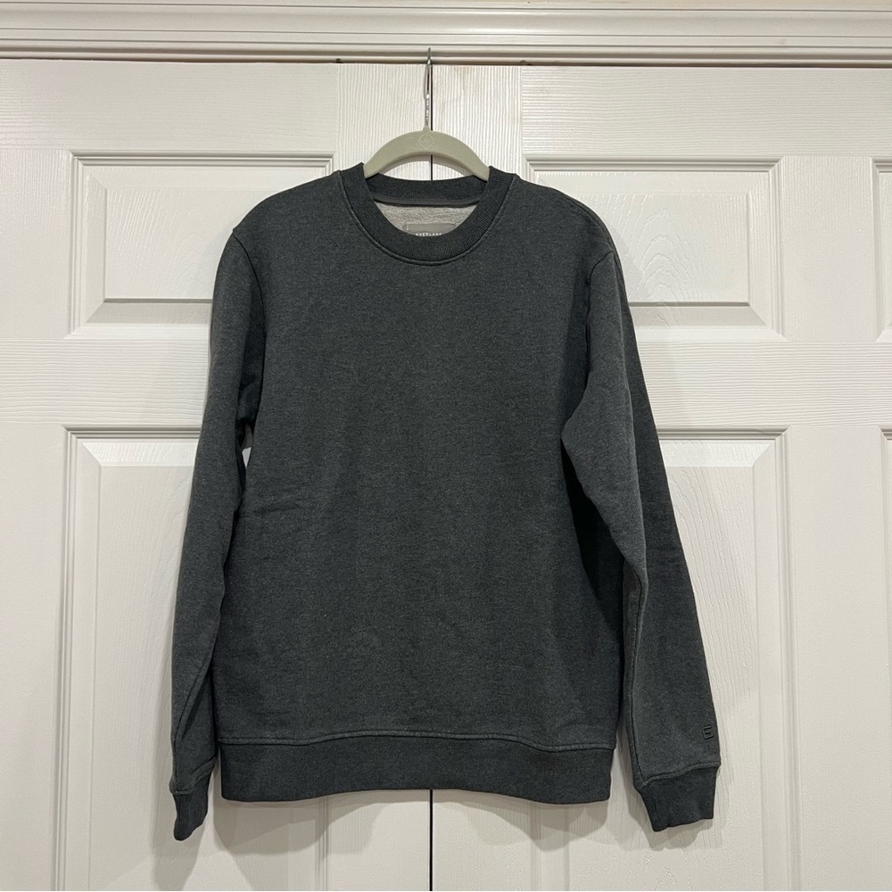 Everlane The Track Crewneck Sweatshirt Dark Heather Gray Mens‎ Size XS